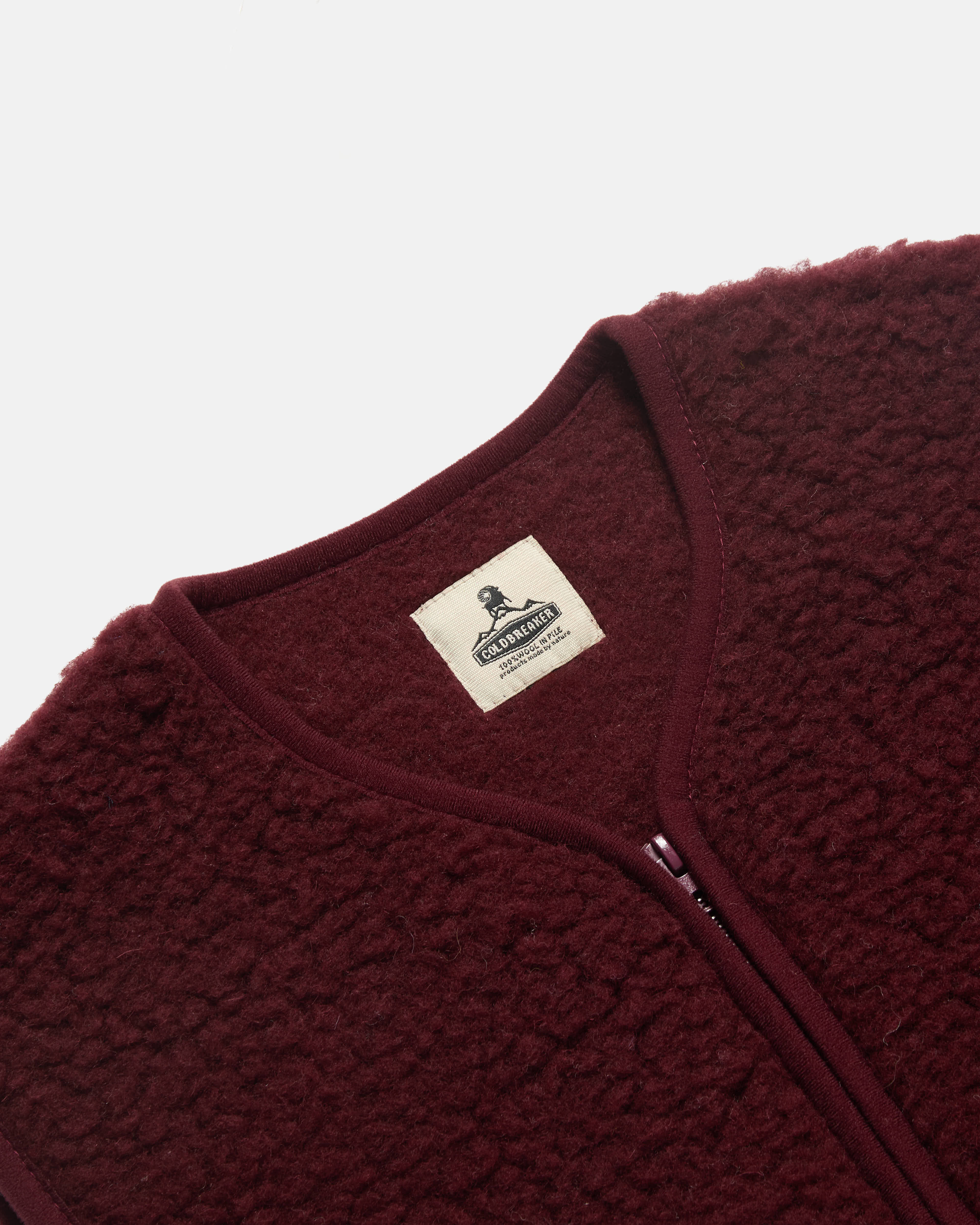 Coldbreaker Pepitco Wool Gilet Cherry Liqueur