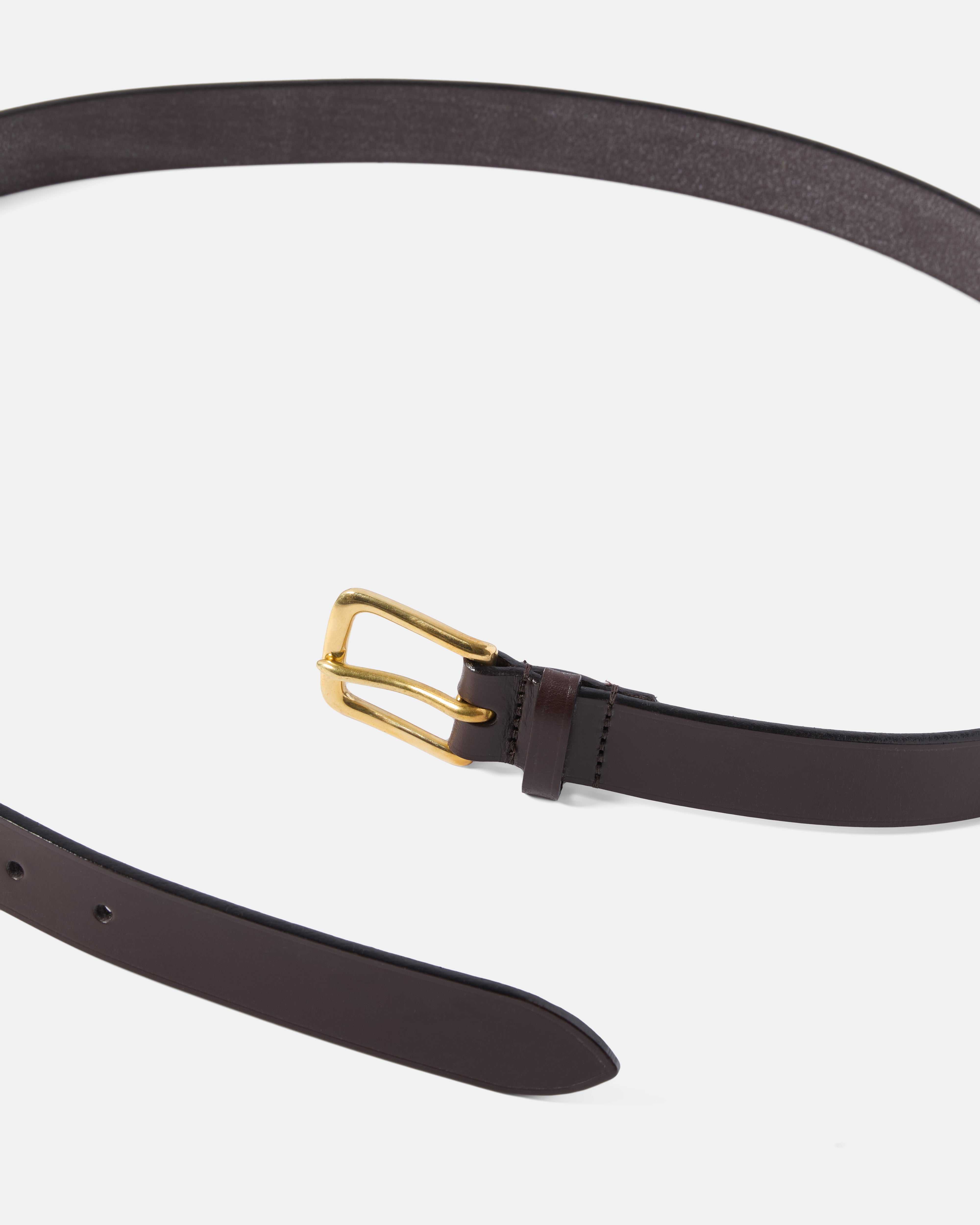 Beorma 28 MM Unlined Bridle Belt Brass Dark Brown