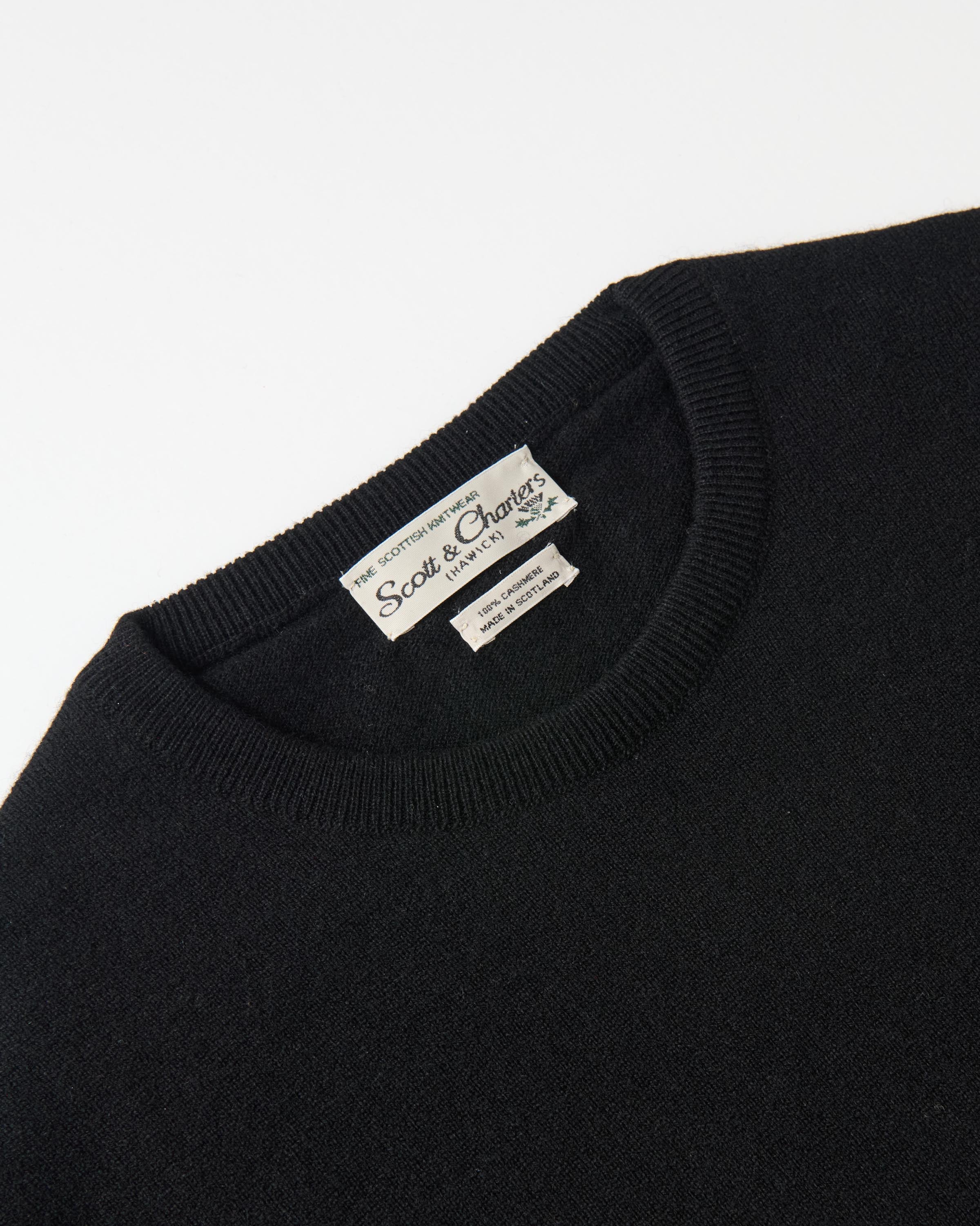 Scott & Charters Round Neck Jumper Black