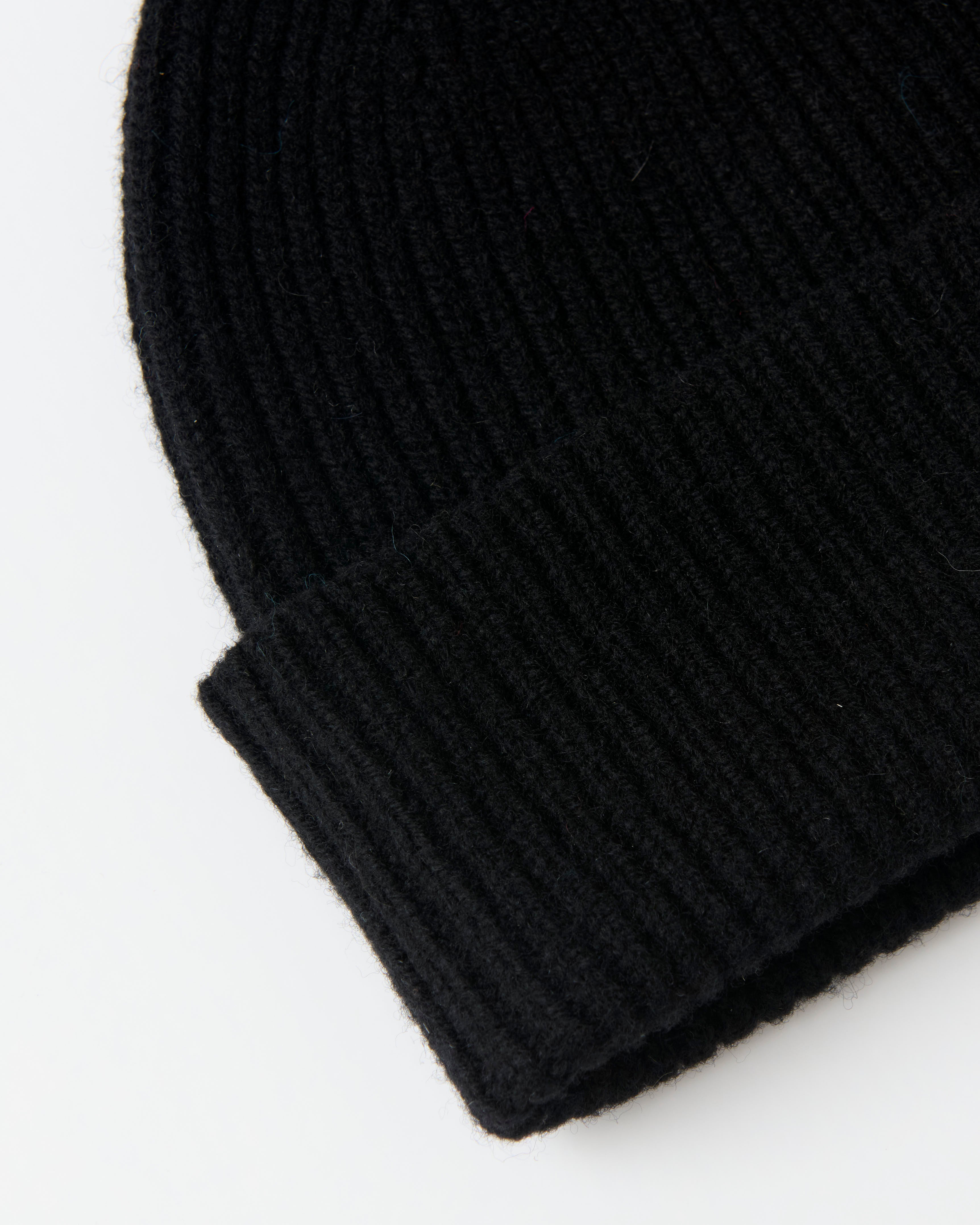 Mackie Clyde Lambswool Beanie Hat Black