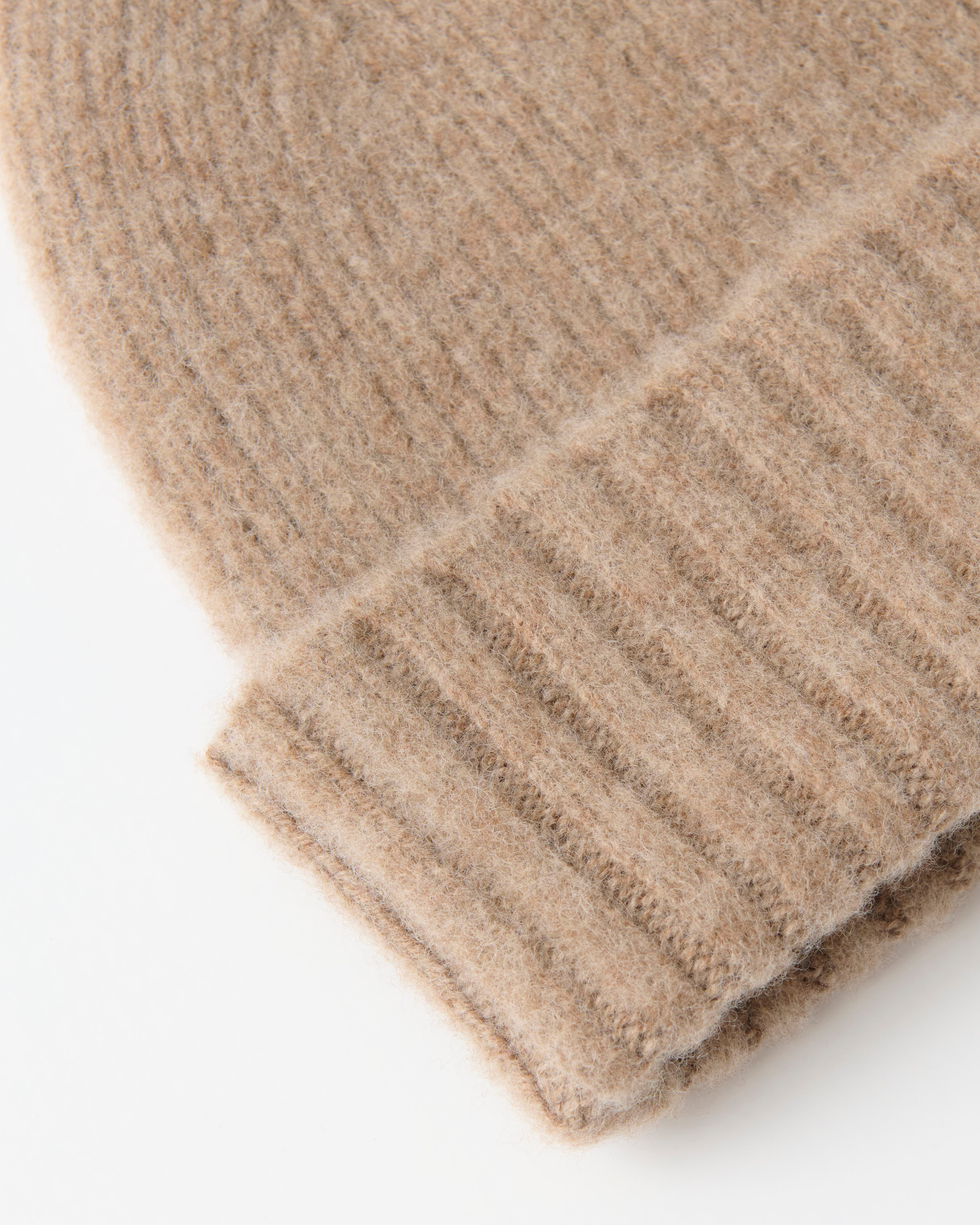 Mackie Rona Brushed Wool Beanie Hat Sand