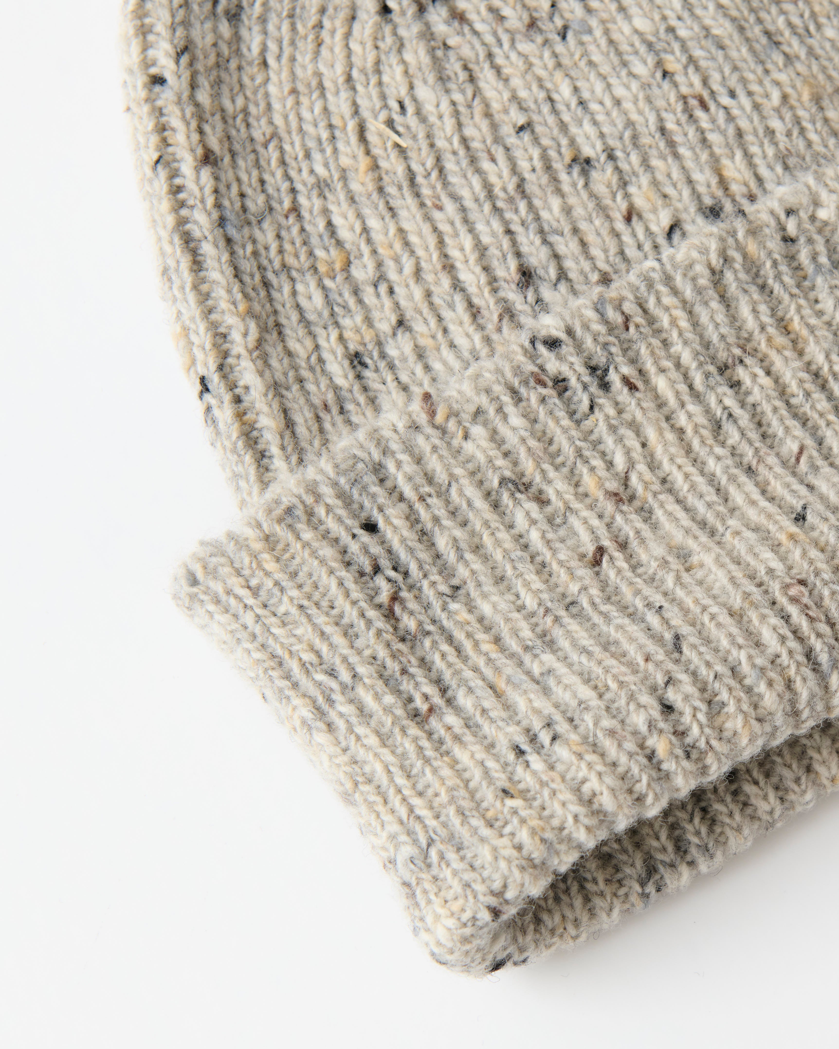 Mackie Shin Donegal Wool Beanie Hat Ecru