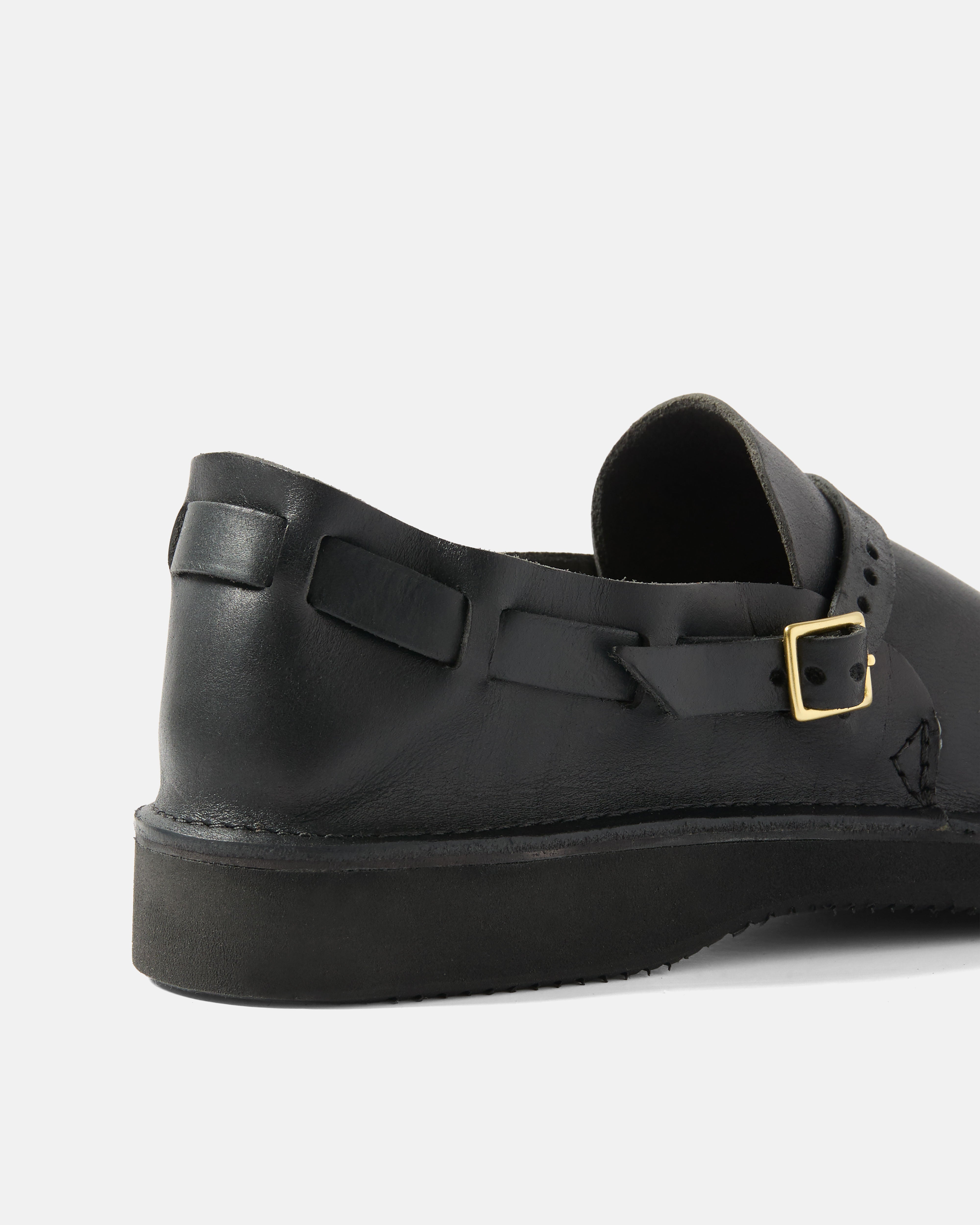 Back view of black Aurora Middle English leather shoe