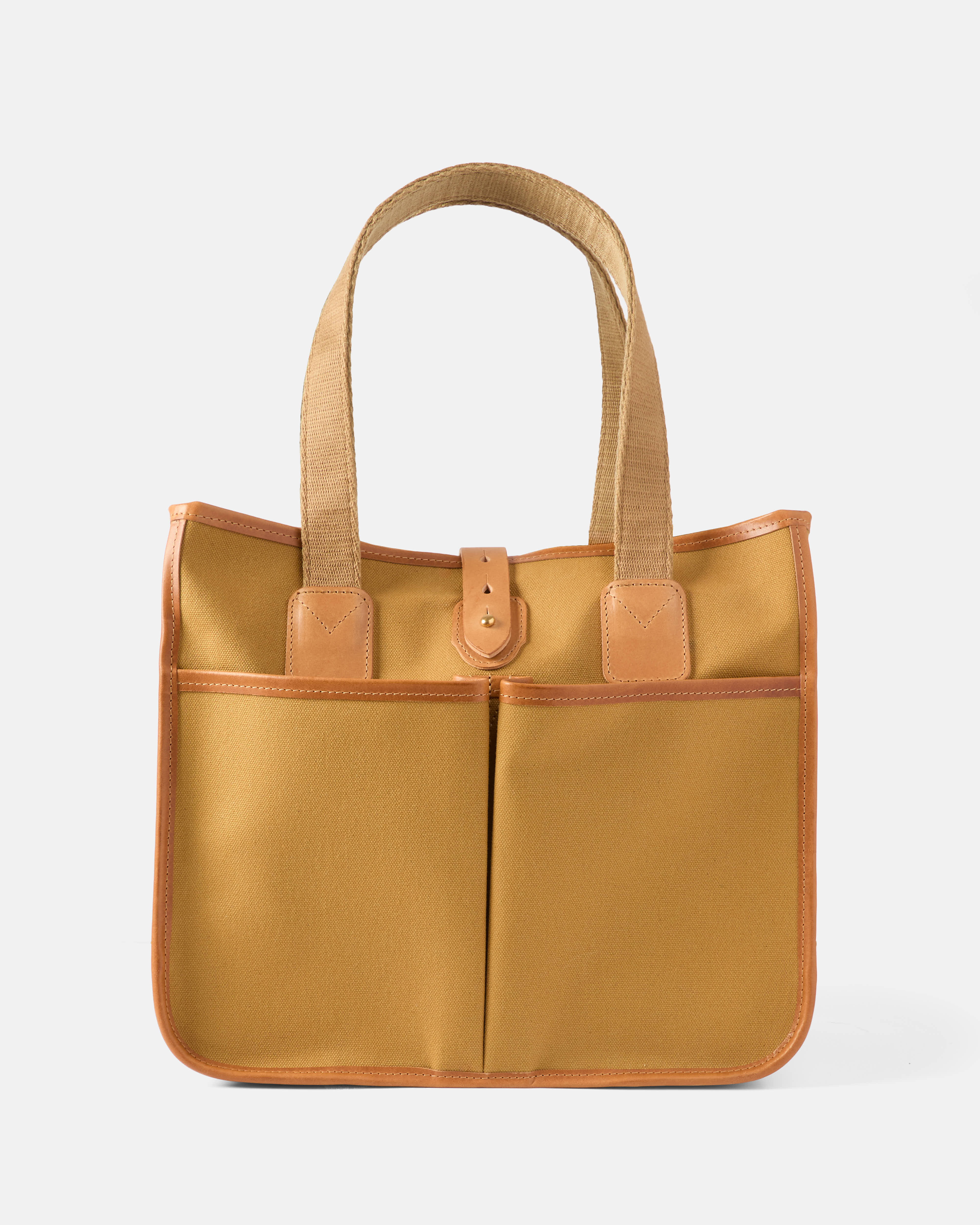 Sandstone Beorma Rannoch waxed canvas leather tote bag front view