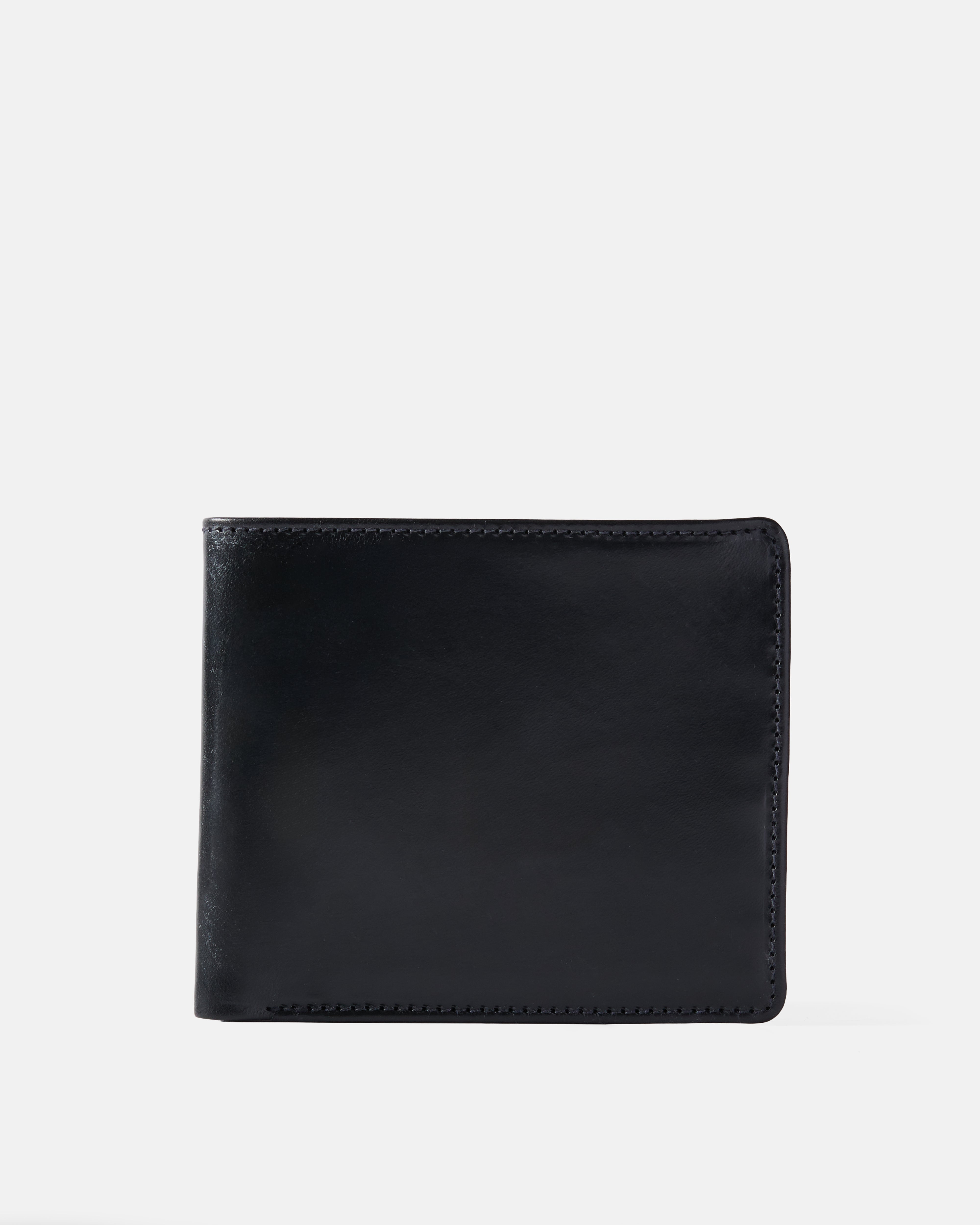Black Beorma Regent bridle leather 8 pocket notecase front view