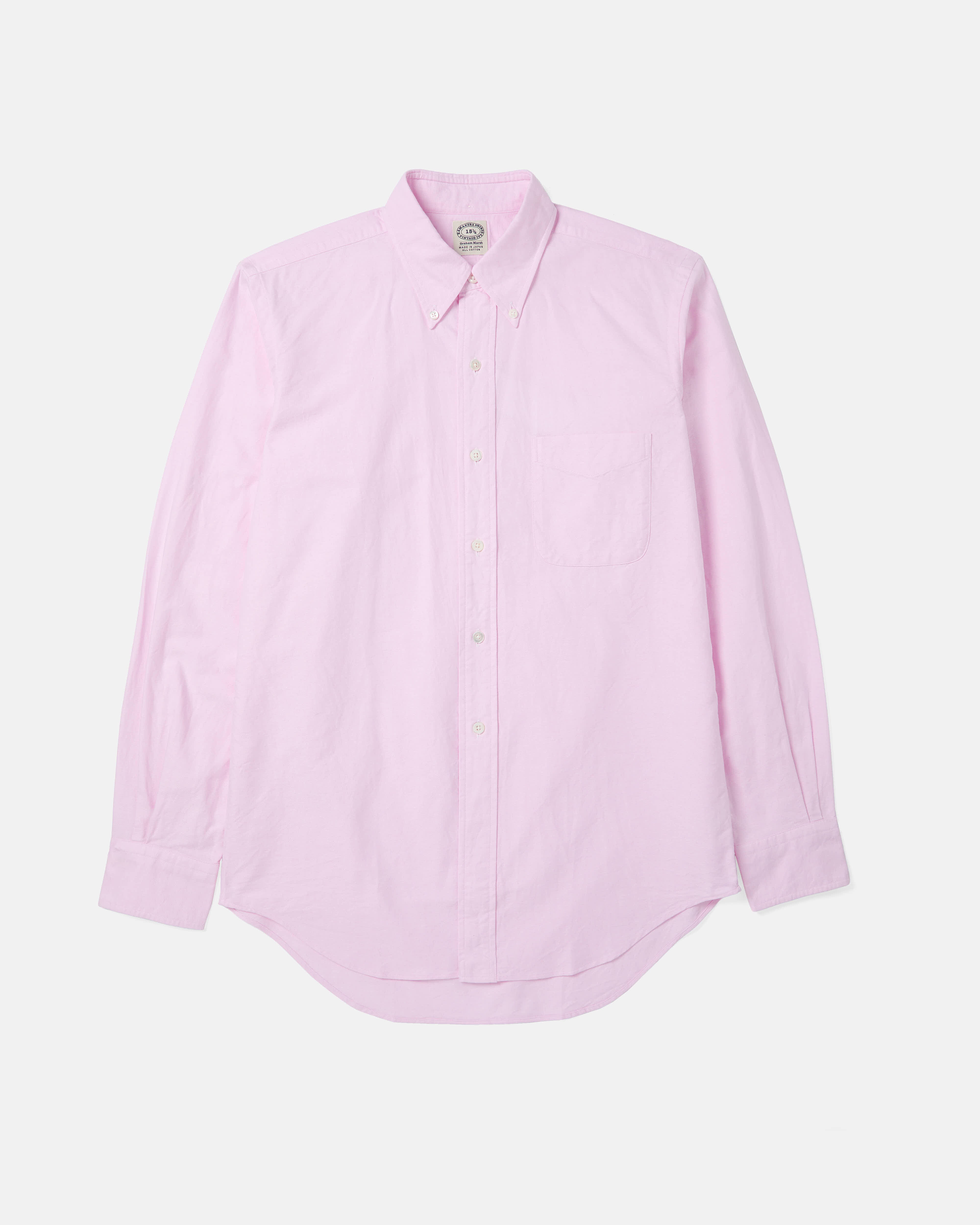 Pink Kamakura Vintage Ivy Oxford button-down shirt front view