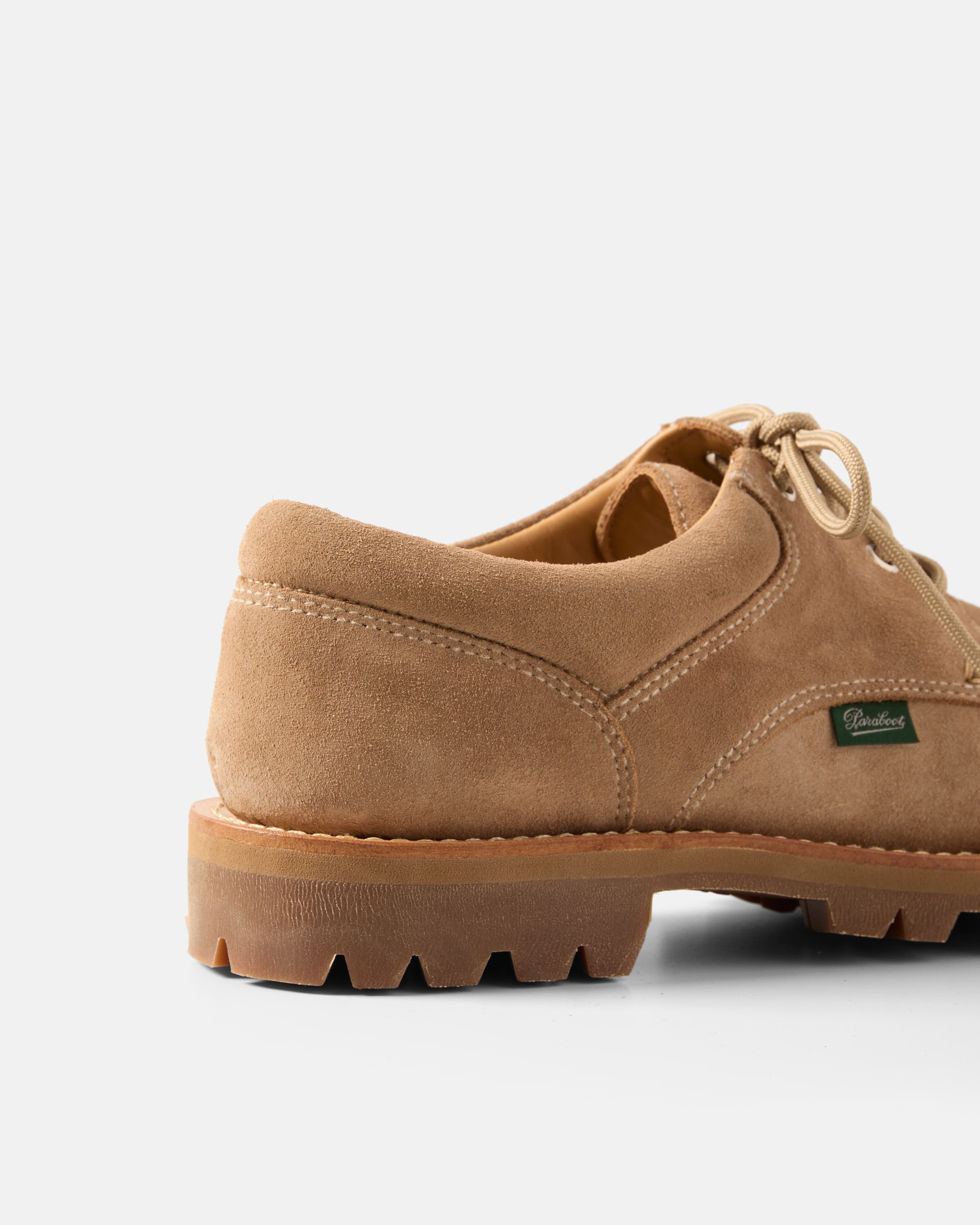 Back view of brown Paraboot Thiers suede shoe