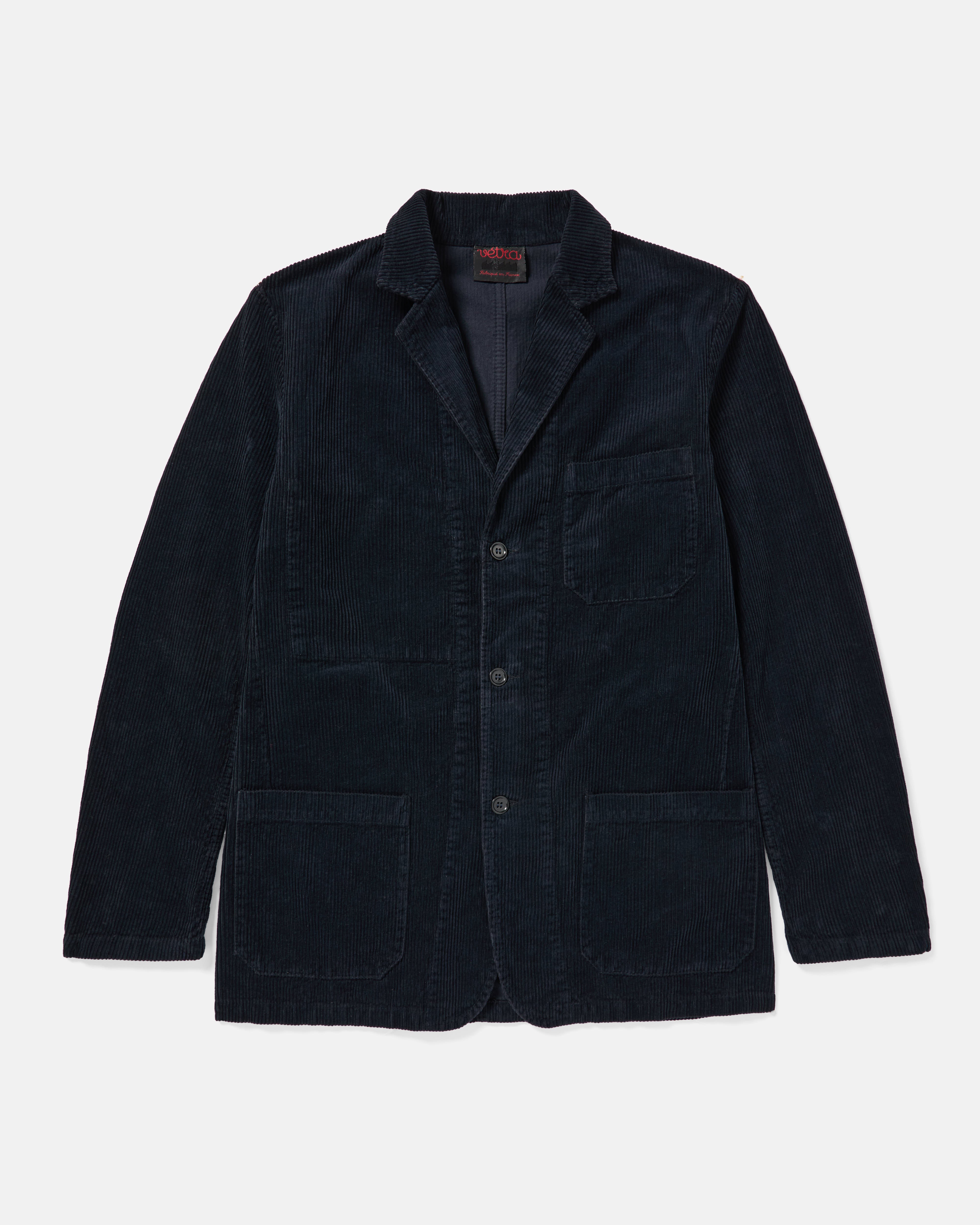 Vetra Workwear Corduroy Blazer Navy front view