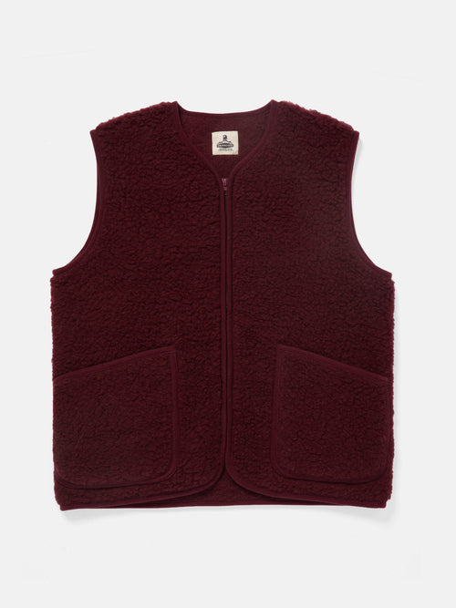 Coldbreaker Pepitco Wool Gilet Cherry Liqueur