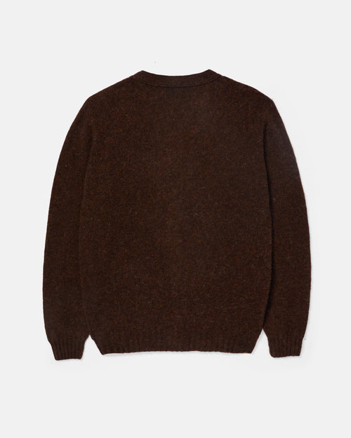 Harley of Scotland Brushed Shetland Cardigan Marron