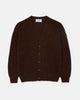 Harley of Scotland Brushed Shetland Cardigan Marron