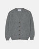 Harley of Scotland Brushed Shetland Cardigan Mid Grey