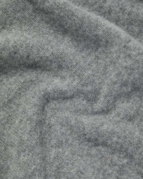 Harley of Scotland Brushed Shetland Cardigan Mid Grey