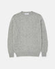 Harley of Scotland Brushed Shetland Cable Knit Jumper Silver