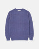 Harley of Scotland Brushed Shetland Cable Knit Jumper Wisteria