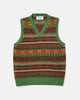 Harley of Scotland Shetland Wool Fairisle V-Neck Slipover Baize
