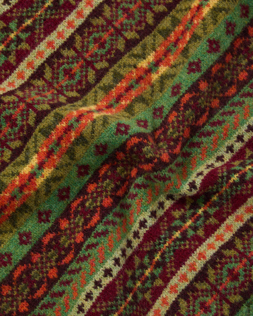 Harley of Scotland Shetland Wool Fairisle V-Neck Slipover Baize