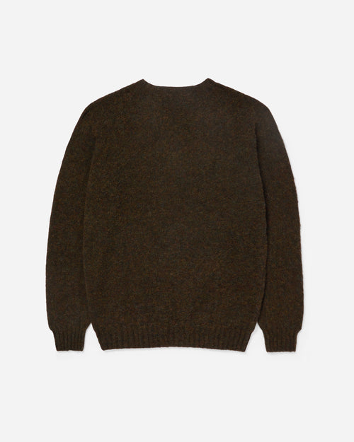 Harley of Scotland Brushed Shetland Neck Jumper Carob