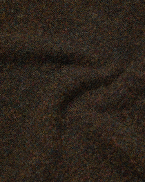 Harley of Scotland Brushed Shetland Neck Jumper Carob