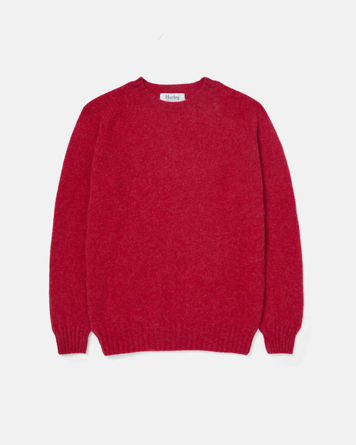 Harley of Scotland Brushed Shetland Crew Neck Jumper Damask