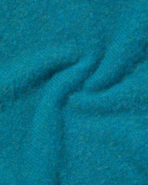 Harley of Scotland Brushed Shetland Crew Neck Jumper Gulfstream