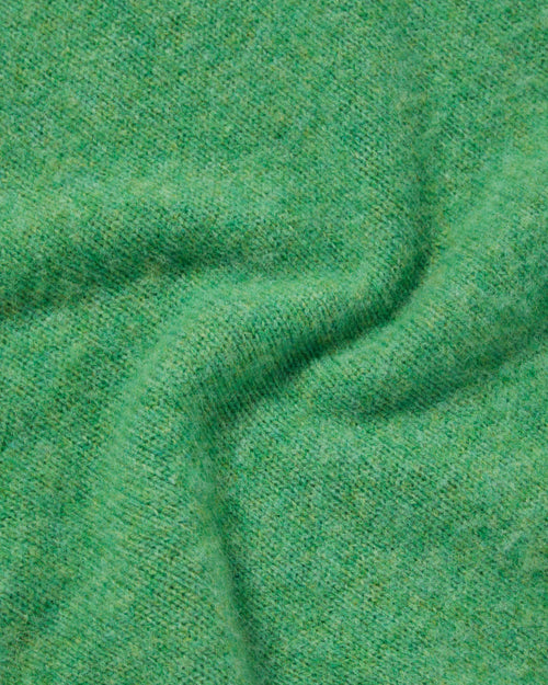 Harley of Scotland Brushed Shetland Crew Neck Jumper Parsley