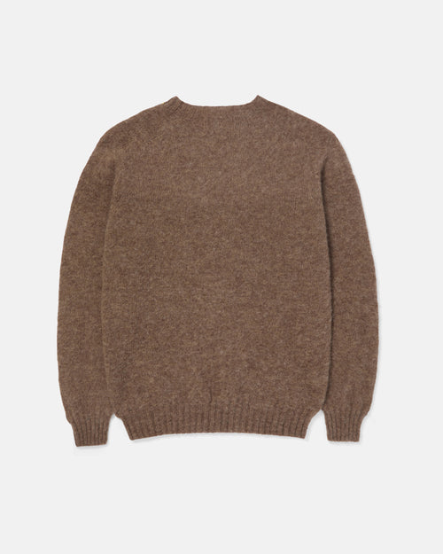 Harley of Scotland Brushed Shetland Crew Neck Jumper Tundra