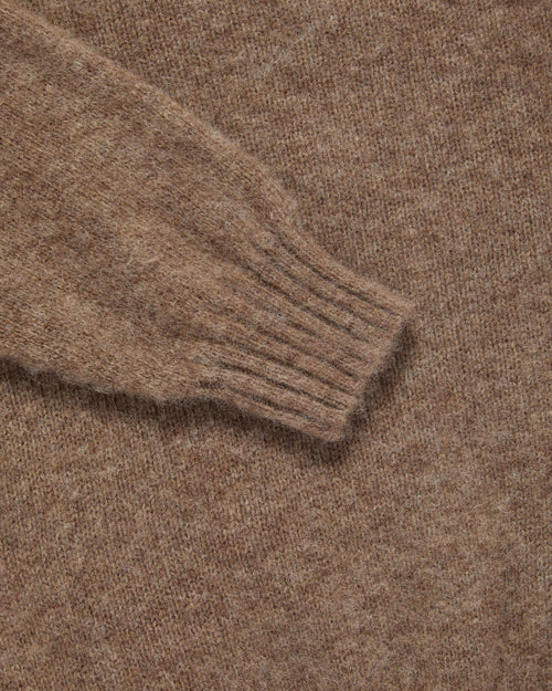 Harley of Scotland Brushed Shetland Crew Neck Jumper Tundra
