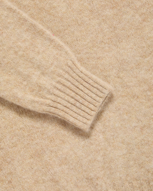 Harley of Scotland Brushed Shetland Polo Collar Jumper Calico