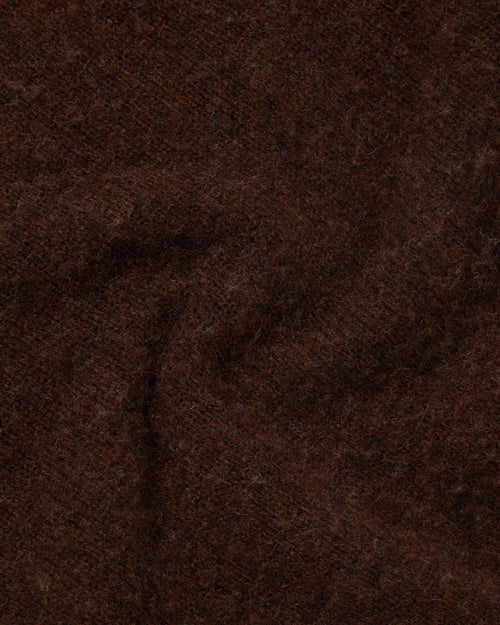 Harley of Scotland Brushed Shetland Cardigan Marron