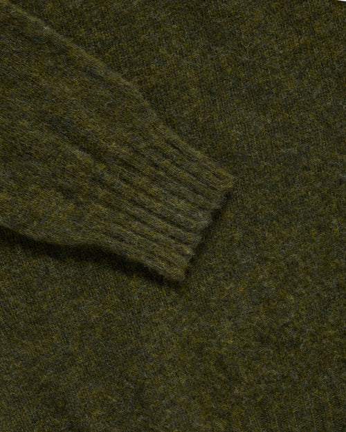Harley of Scotland Brushed Shetland Polo Collar Jumper Scotspine