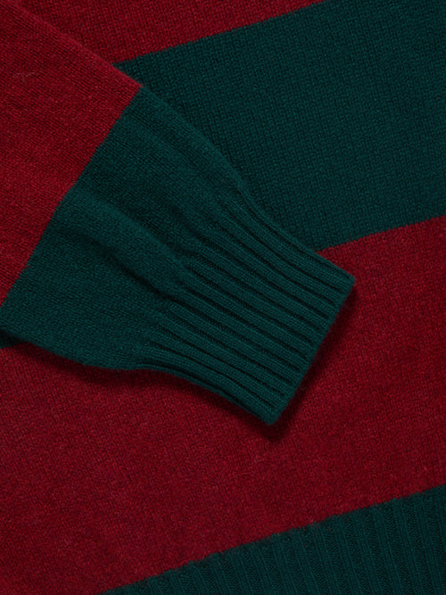 Harley of Scotland Superfine Lambswool Rugby Red Green