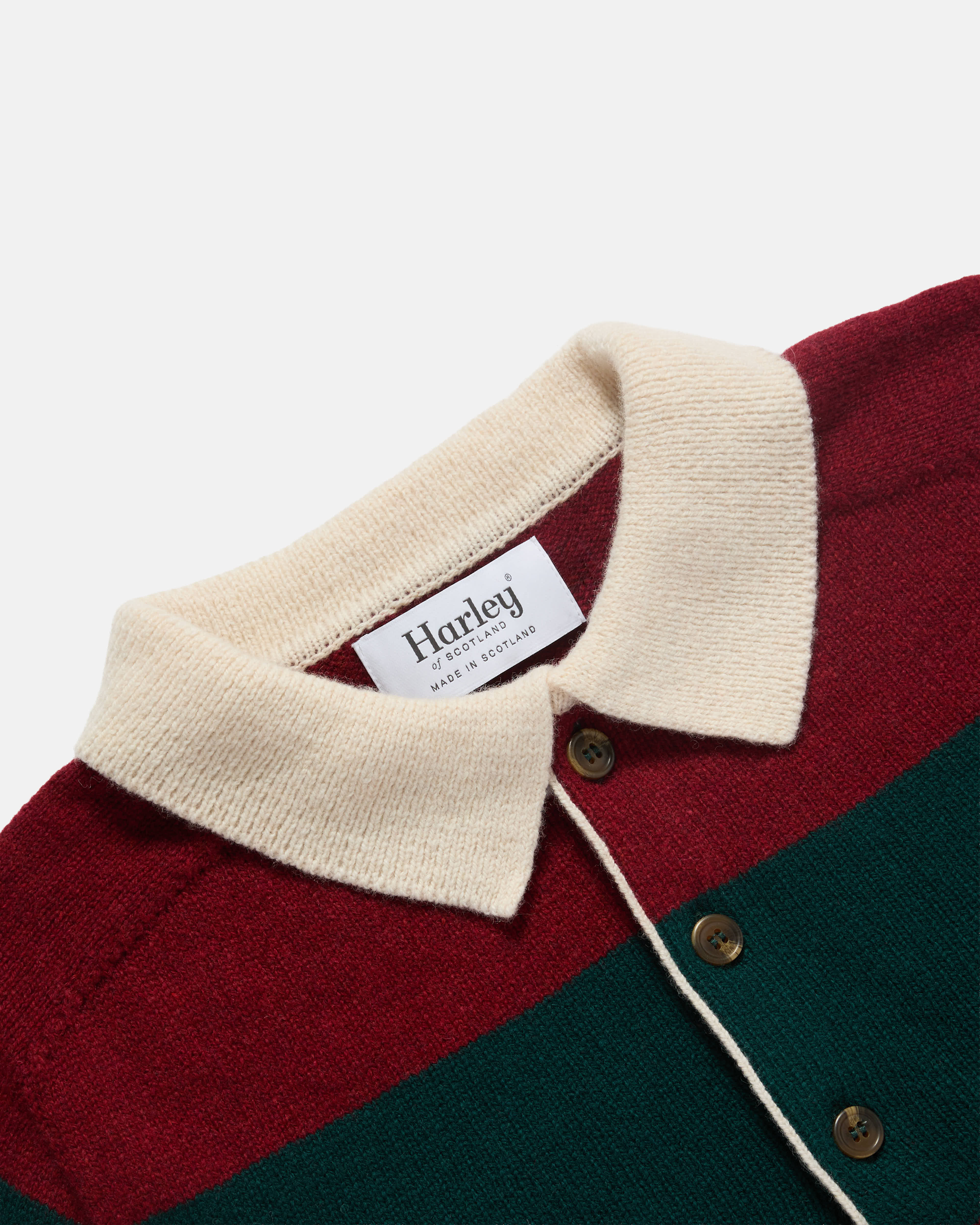 Harley of Scotland Superfine Lambswool Rugby Red Green