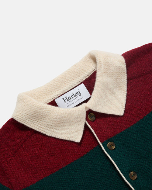Harley of Scotland Superfine Lambswool Rugby Red Green