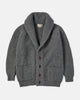 Scott & Charters Lambswool Shawl Collar Cardigan Mid Grey