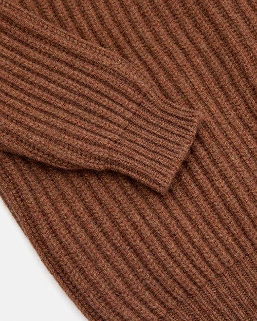 Scott & Charters Lambswool Shawl Collar Cardigan Camel