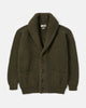 Scott & Charters Lambswool Shawl Collar Cardigan Moss Green