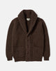 Scott & Charters Lambswool Shawl Collar Cardigan Dark Brown