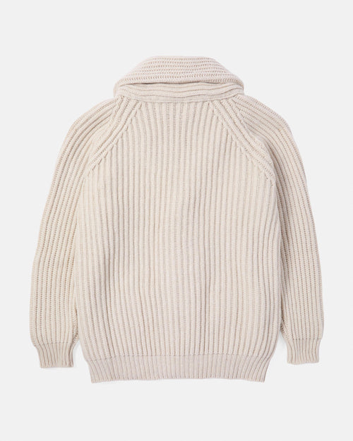 Scott & Charters Lambswool Shawl Collar Ecru