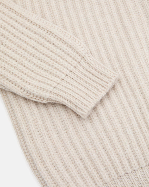 Scott & Charters Lambswool Shawl Collar Ecru