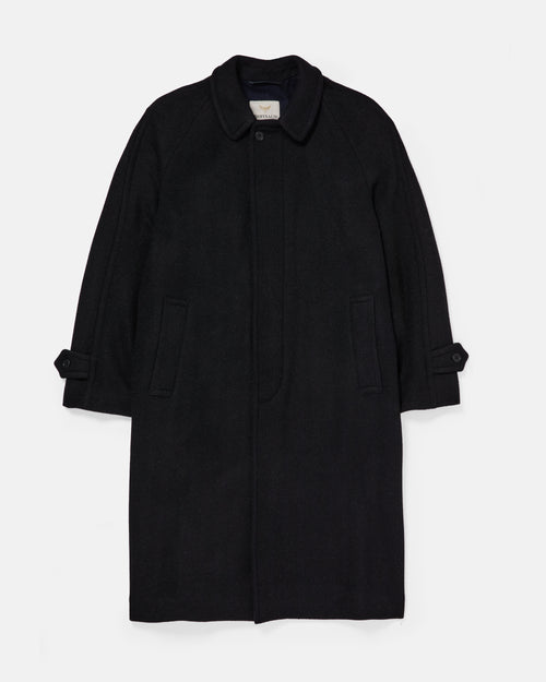 Chrysalis Fox Flannel Herringbone Kensington Overcoat Navy