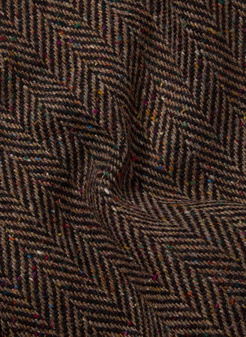 Chrysalis Magee Donegal Herringbone Kensington Overcoat Brown