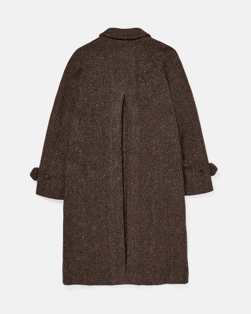 Chrysalis Magee Donegal Herringbone Kensington Overcoat Brown