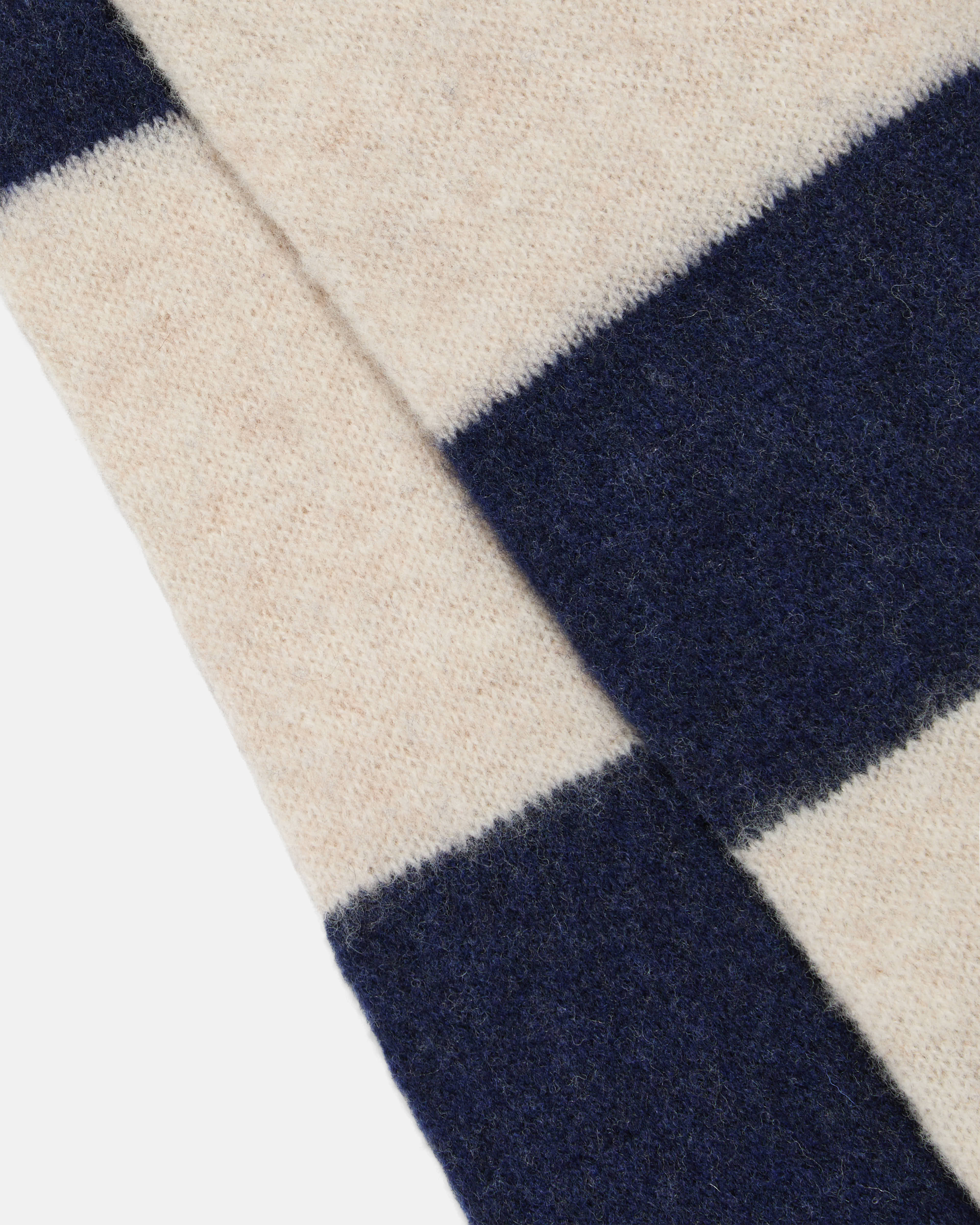 Mackie Rona Brushed Wool Scarf Navy w. Ecru