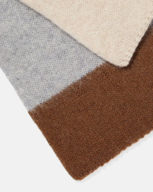 Mackie Rona Brushed Wool Scarf Green, Camel and Grey