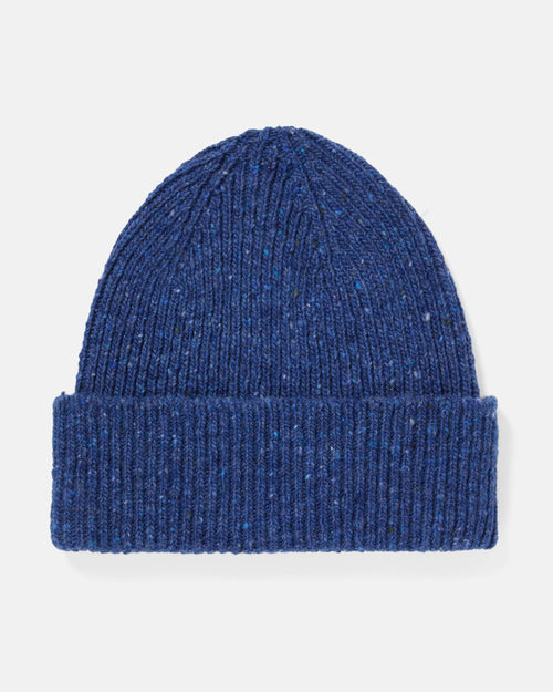 Mackie Shin Donegal Wool Beanie Hat Blue