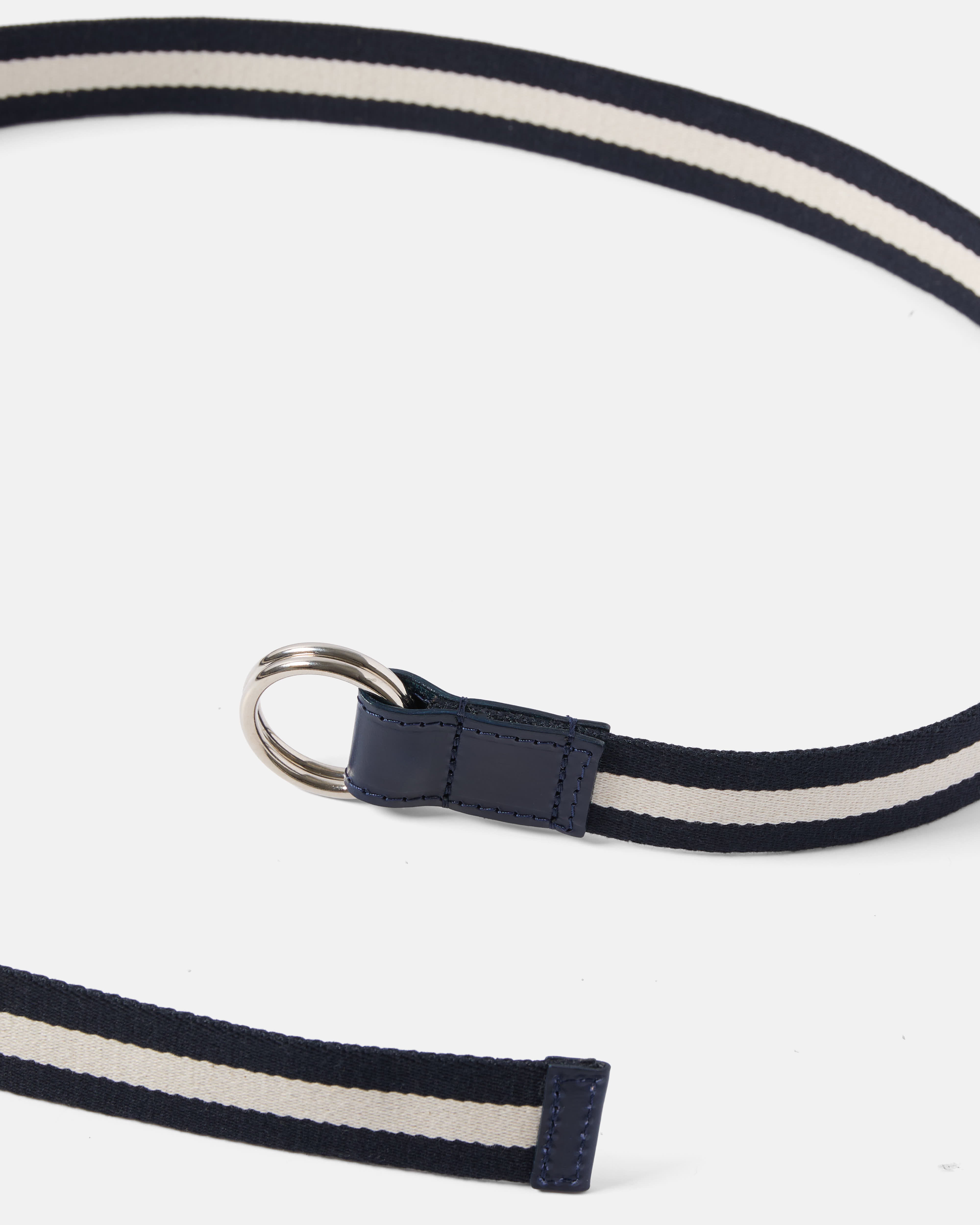 Beorma 30 MM Webbing Belt with Small Double Ring Navy & Ivory