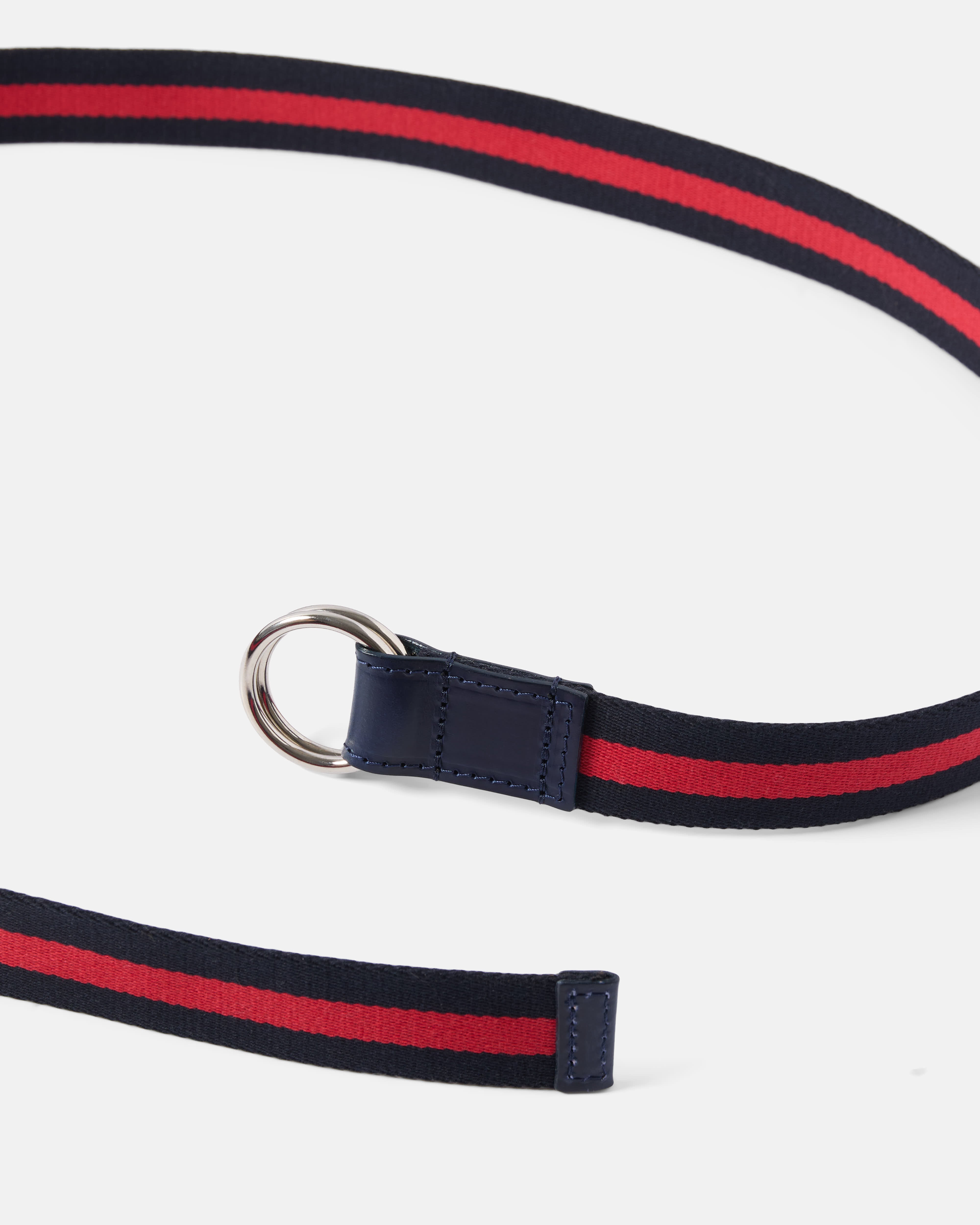 Beorma 30 MM Webbing Belt with Small Double Ring Navy & Red
