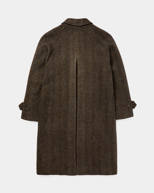 Chrysalis Chocolate Herringbone Tweed Kensington Overcoat