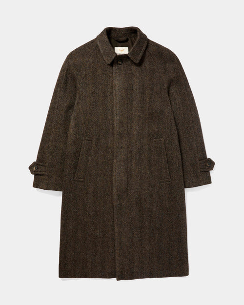 Chrysalis Chocolate Herringbone Tweed Kensington Overcoat